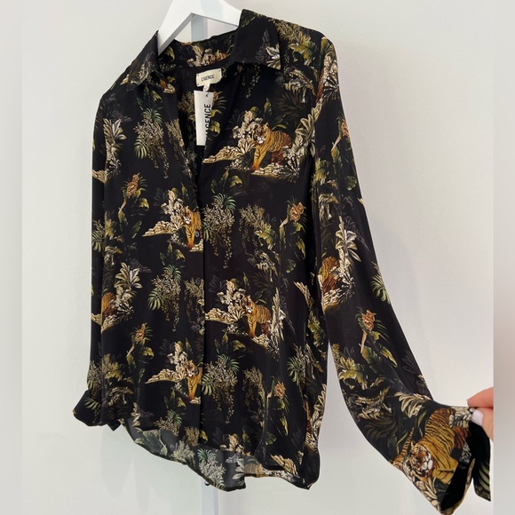 L’AGENCE BLACK TIGER SILK SHIRT SIZE S/P NWOTS! - Picture 5 of 14